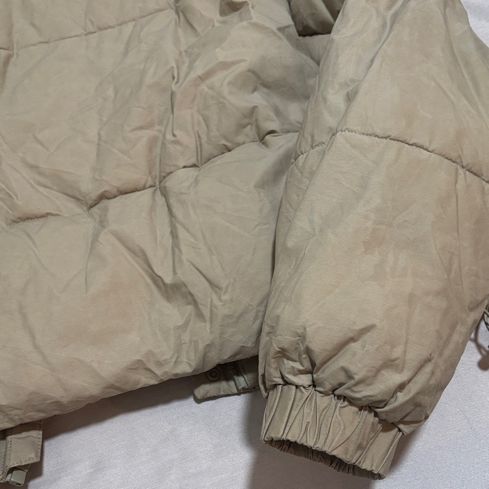 Zara Women's Beige Hooded Puffer Jacket - Picture 12 of 14